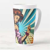  vrouw dansen salsa Pop kunst Latte Mok (Rechterhoek)