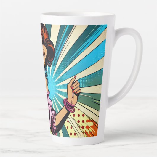 vrouw dansen salsa Pop kunst Latte Mok (Rechts)