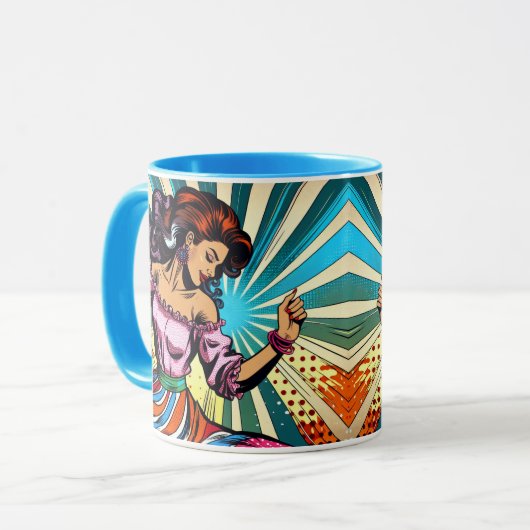  vrouw dansen salsa Pop kunst Mok (Voorkant links)