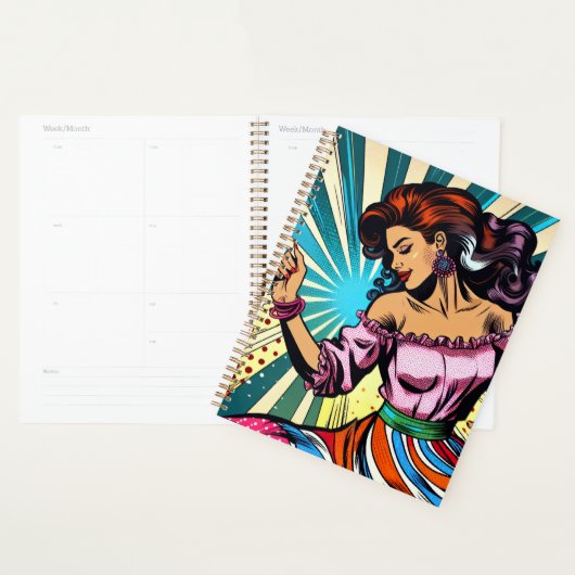  vrouw dansen salsa Pop kunst Planner (Display)