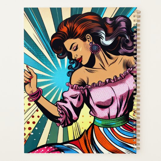  vrouw dansen salsa Pop kunst Planner (Achterkant)