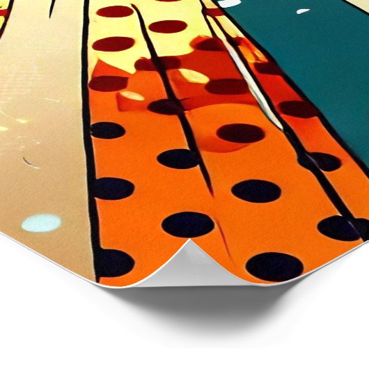  vrouw dansen salsa Pop kunst Poster (Hoek)