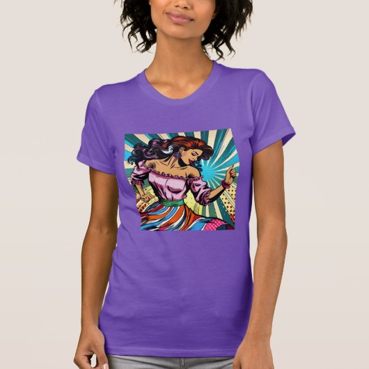  vrouw dansen salsa Pop kunst T-shirt (Voorkant)