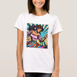 vrouw dansen salsa Pop kunst T-shirt