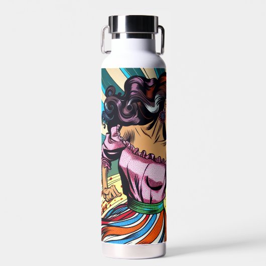  vrouw dansen salsa Pop kunst Waterfles (Voorkant)