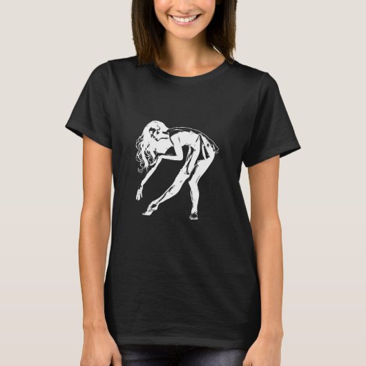 Vrouw dansen silhouet kunst t-shirt (Voorkant)