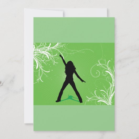 Vrouw dansen uitnodigingen (Voorkant)