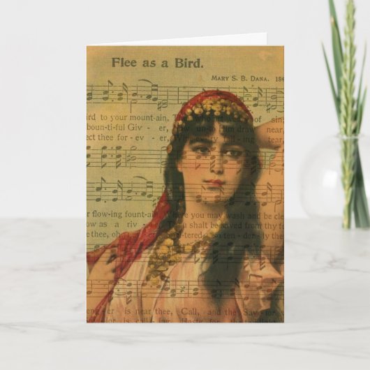 Vrouw Danser Collage vlucht als een vogel muziek Kaart (Voorkant)
