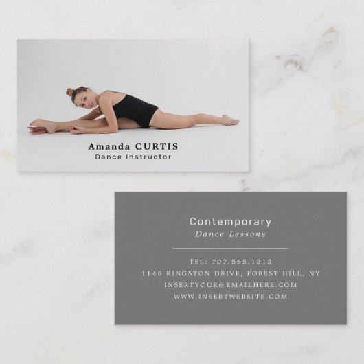 Vrouw danser, danserend instructeur, danser visitekaartje (Voorkant / Achterkant)