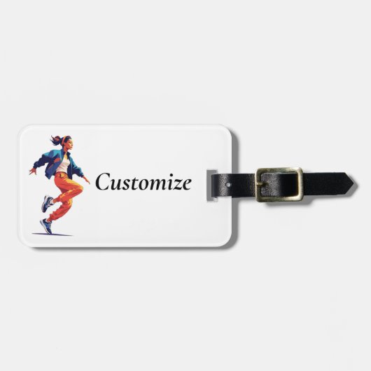 Vrouw danser Hip Hop Thunder_Cove Bagagelabel (Voorkant horizontaal)