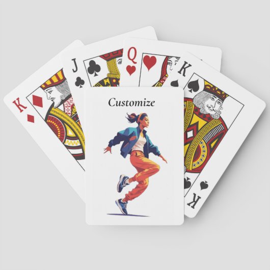 Vrouw danser Hip Hop Thunder_Cove Pokerkaarten (Achterkant)