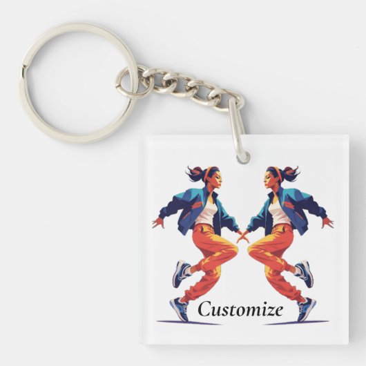 Vrouw danser Hip Hop Thunder_Cove Sleutelhanger (voorkant)