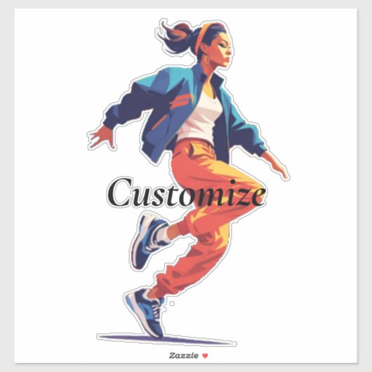 Vrouw danser Hip Hop Thunder_Cove Sticker (Vel)