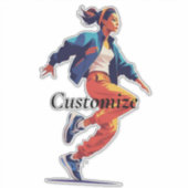 Vrouw danser Hip Hop Thunder_Cove Sticker (Voorkant)