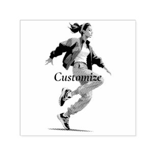 Vrouw danser Hip Hop Thunder_Cove Zelfinktende Stempel
