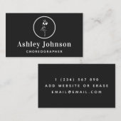 Vrouw danser silhouet elegante choreograaf visitekaartje (Voorkant / Achterkant)