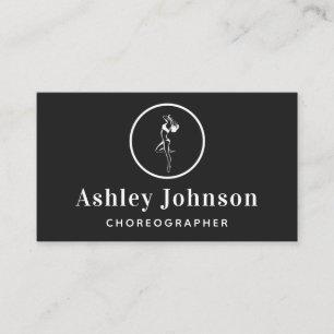 Vrouw danser silhouet elegante choreograaf visitekaartje