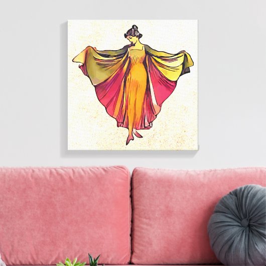 Vrouw danseres canvas afdruk (Insitu (Woonkamer))