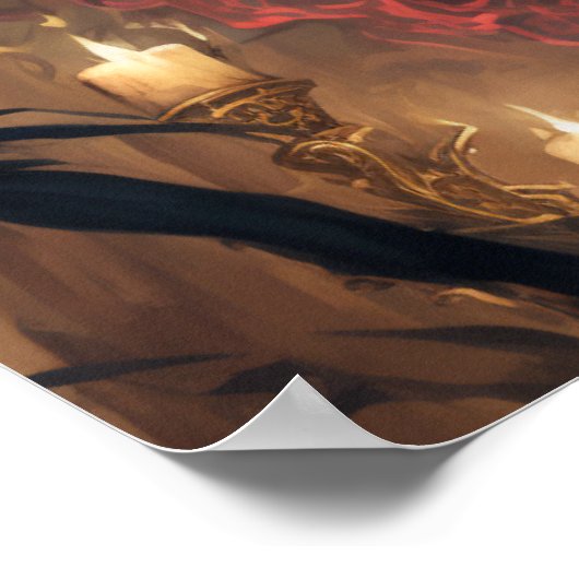 Vrouw Dark Fantasy Anime Art Poster (Hoek)