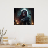 Vrouw Dark Fantasy Anime Art Poster (Keuken)