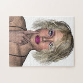  Vrouw dat haar gezicht raakt Legpuzzel (Horizontaal)