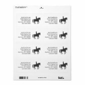 vrouw dat paard rijdt - Kies achtergrondkleur Etiket (Full Sheet)