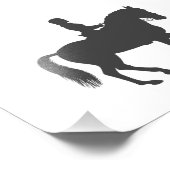 vrouw dat paard rijdt - Kies achtergrondkleur Foto Afdruk (Hoek)