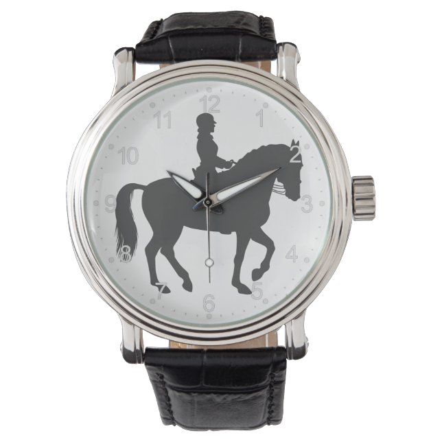 vrouw dat paard rijdt - Kies achtergrondkleur Horloge (Voorkant)