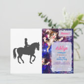 vrouw dat paard rijdt - Kies achtergrondkleur Kaart (Staand voorkant)