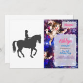 vrouw dat paard rijdt - Kies achtergrondkleur Kaart (Voorkant / Achterkant)