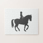 vrouw dat paard rijdt - Kies achtergrondkleur Legpuzzel (Horizontaal)