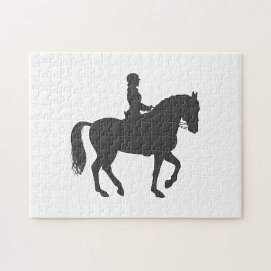 vrouw dat paard rijdt - Kies achtergrondkleur Legpuzzel (Horizontaal)