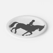 vrouw dat paard rijdt - Kies achtergrondkleur Papieren Bordje (Gekanteld)