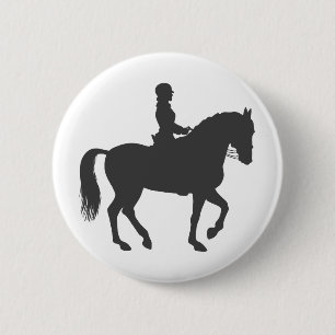vrouw dat paard rijdt - Kies achtergrondkleur Ronde Button 5,7 Cm