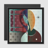 Vrouw Daydream Magnet Kaart (Voorkant / Achterkant)