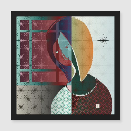 Vrouw Daydream Magnet Kaart (Voorkant)