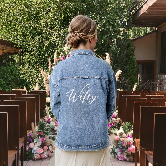 Vrouw de Bruid Mevrouw Huwelijk Denim Jacket