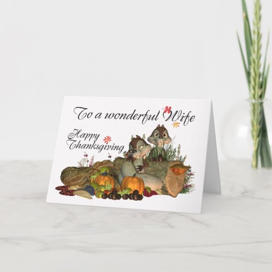 Vrouw, de Leuke Kaart van de Thanksgiving met (Voorkant)