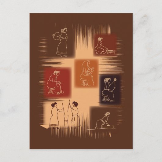 Vrouw - de ruggengraat briefkaart (Voorkant)