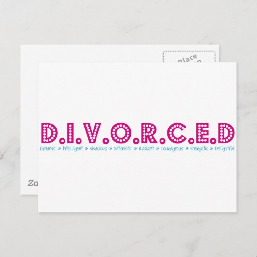 Vrouw definitie van echtscheiding briefkaart (Voorkant / Achterkant)