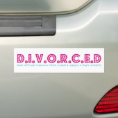 Vrouw definitie van echtscheiding bumpersticker (Op auto)