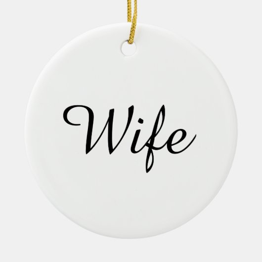 Vrouw Definitie Zwart-wit Chic Script Keramisch Ornament (Voorkant)