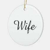 Vrouw Definitie Zwart-wit Chic Script Keramisch Ornament (Links)