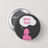 Vrouw denken ronde button 5,7 cm (Voorkant /achterkant)