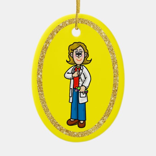 Vrouw Dentist Ornament (Voorkant)