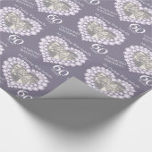 Vrouw diamant bruiloft jubileum hart foto wrap cadeaupapier (Hoek)