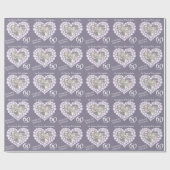 Vrouw diamant bruiloft jubileum hart foto wrap cadeaupapier (Vlak)