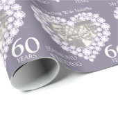 Vrouw diamant bruiloft jubileum hart foto wrap cadeaupapier (Rol Hoek)