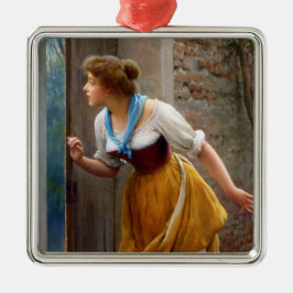 Vrouw die afluistert (door Eugene de Blaas) Metalen Ornament