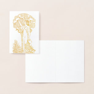 Vrouw die appels plukt Happy Birthday Folie Kaarten